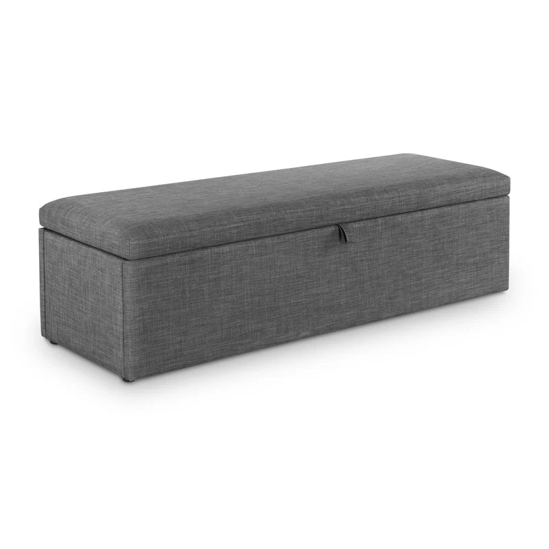Grey storage bench on a white background
