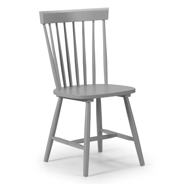 Gray wooden chair on a white background