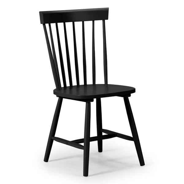 Black wooden chair on a white background