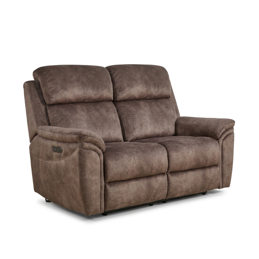 Brown reclining sofa on a white background