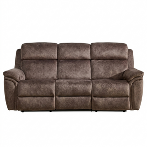 Brown reclining sofa on a white background