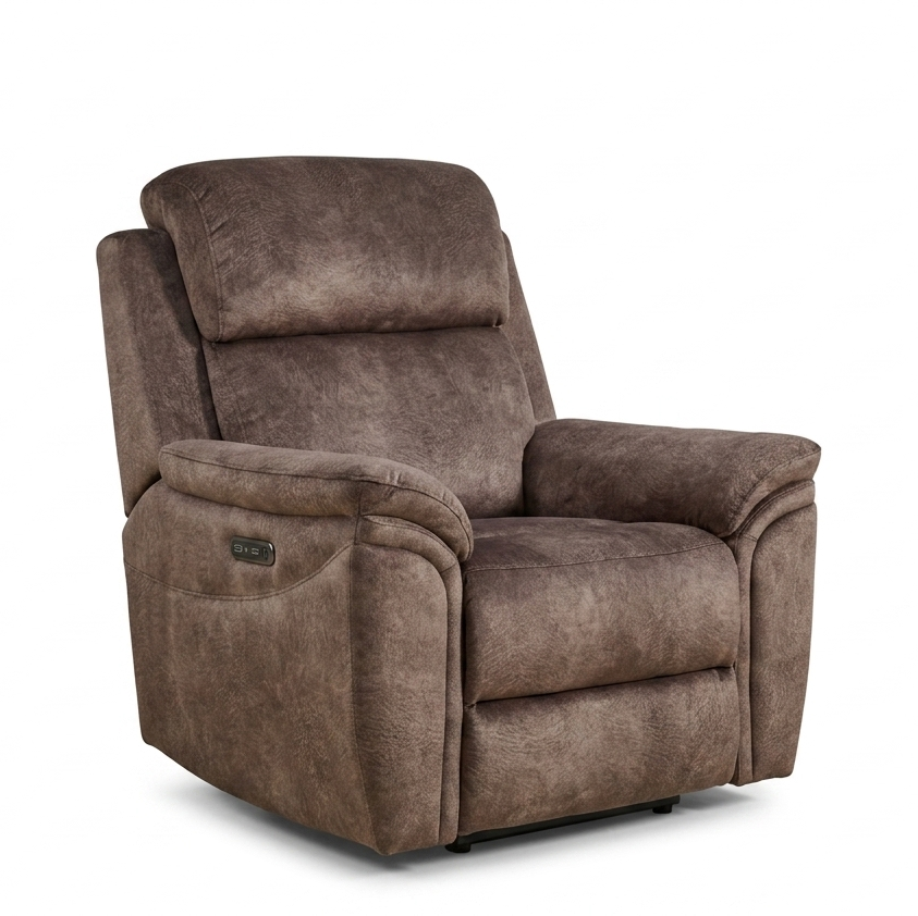 Brown recliner chair on a white background