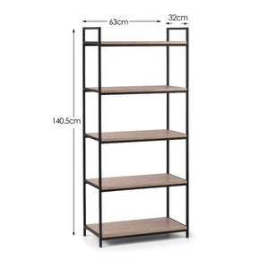 Bookshelf with dimensions labeled on a white background