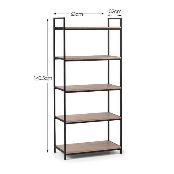 Bookshelf with dimensions labeled on a white background