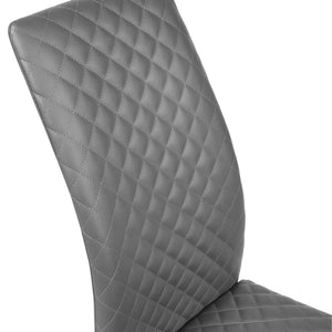 Gray quilted chair back on a white background
