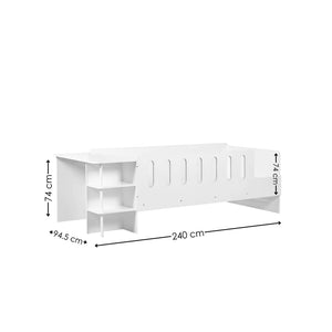 Viola bed frame dimensions on white background