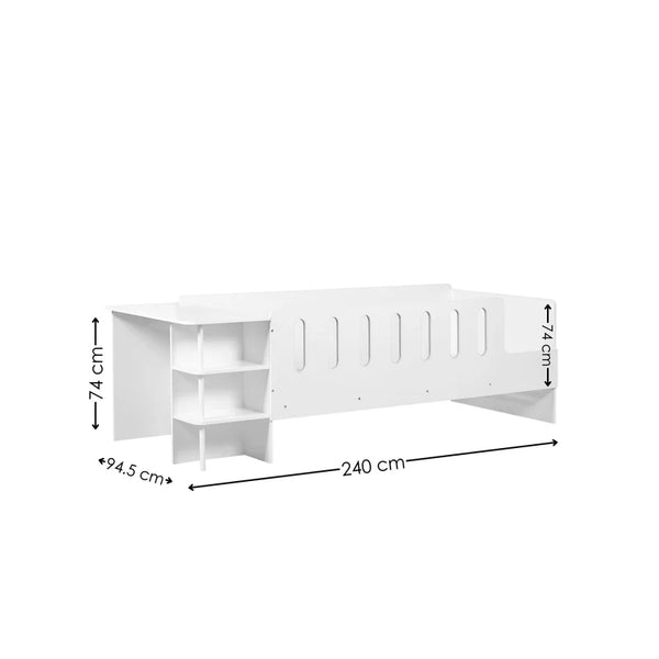 Viola bed frame dimensions on white background