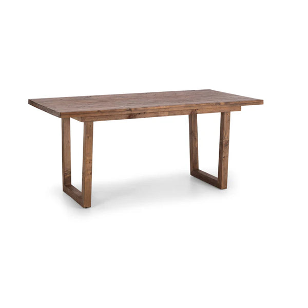 Wooden dining table on a white background