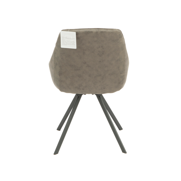 SILVER textured chair with black metal legs on a white background