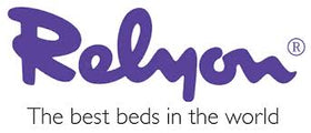 Relyon logo with tagline 'The best beds in the world' on a white background