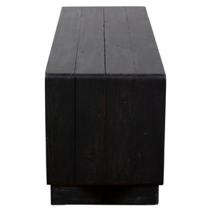 Dark wooden bench on a white background