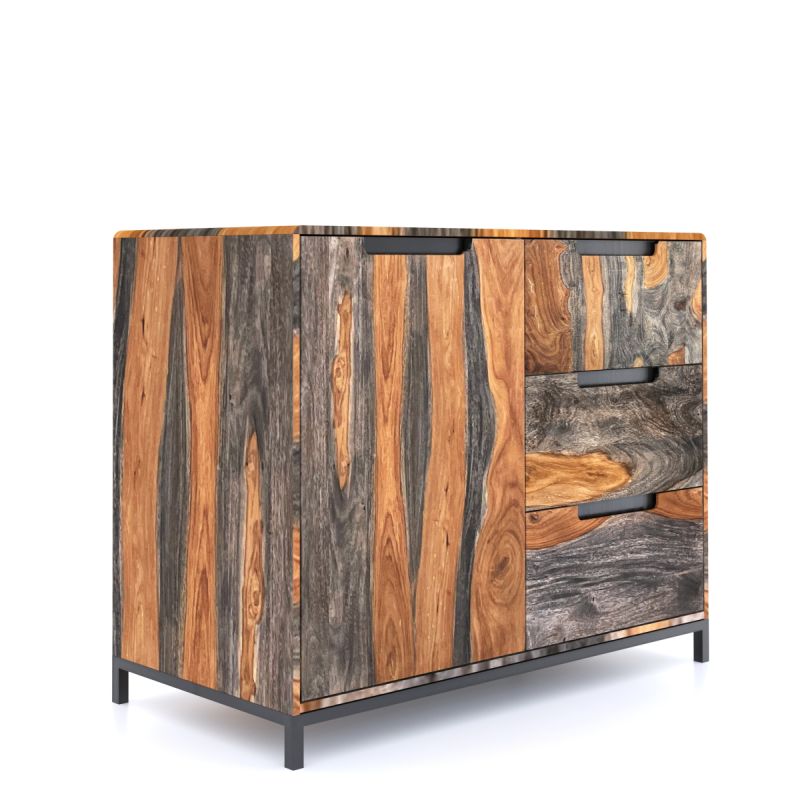 RUSTIC SIDEBOARD ON A WHITE BACKGROUND