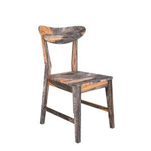 Wooden chair with a rustic design on a white background