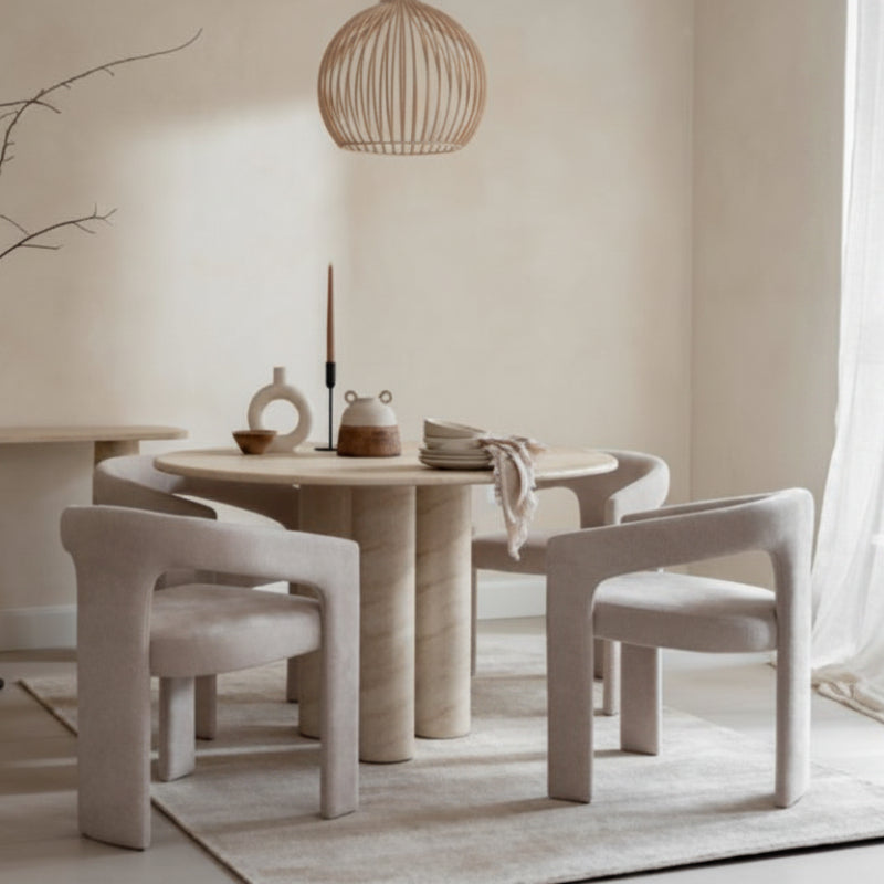 Beige armchair on a white background