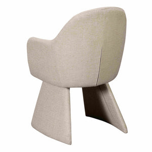 Beige armchair with a unique design on a white background