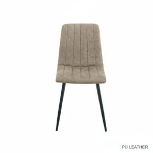 MINK upholstered chair with black legs on a white background