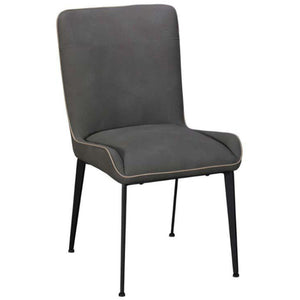 Gray chair with black legs on a white background