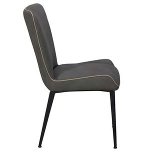 Gray chair with black legs on a white background
