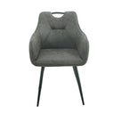 Gray armchair with black legs on a white background