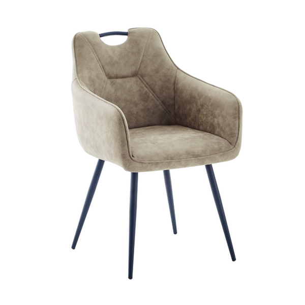 MINK armchair with dark blue legs on a white background