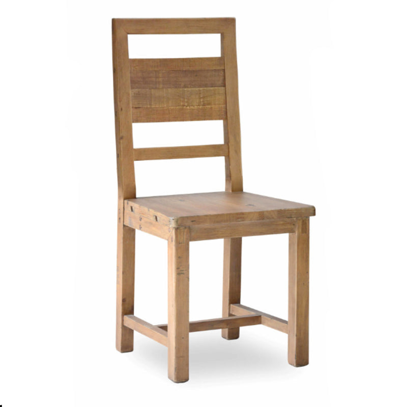 wooden ladder back dining chair white background