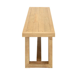 Wooden bench with a minimalist design on a white background