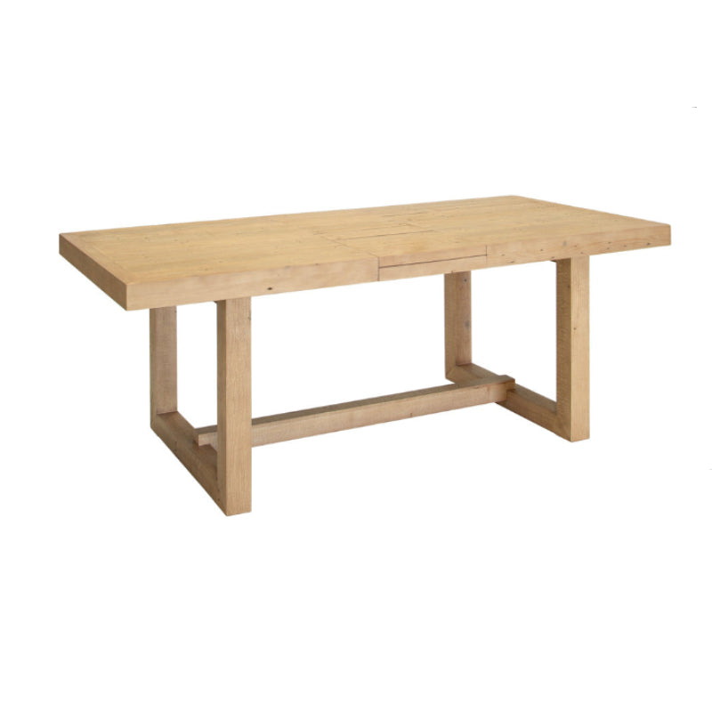 Wooden dining table on a white background