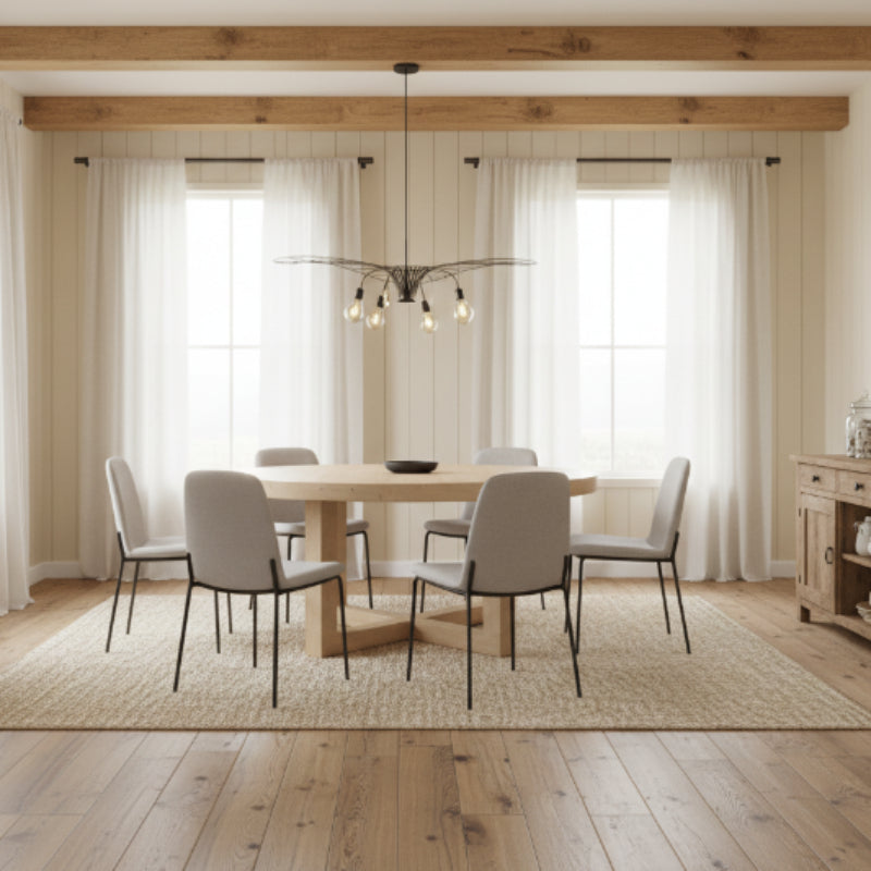 Wooden round table with a white background