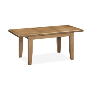 Wooden dining table on a white background
