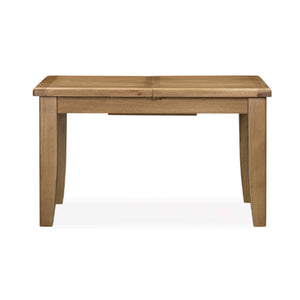 Wooden dining table on a white background