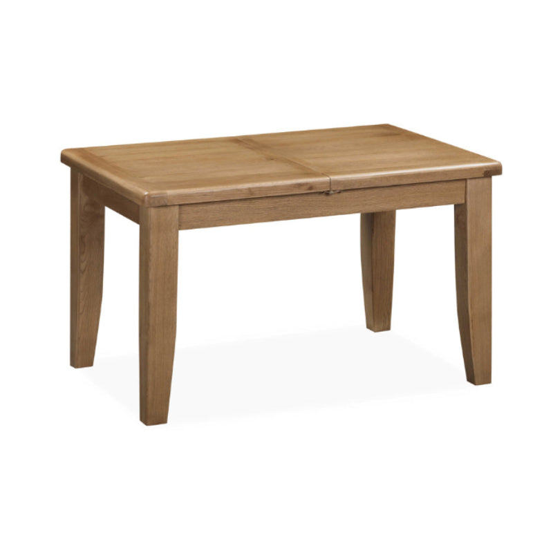 Wooden dining table on a white background