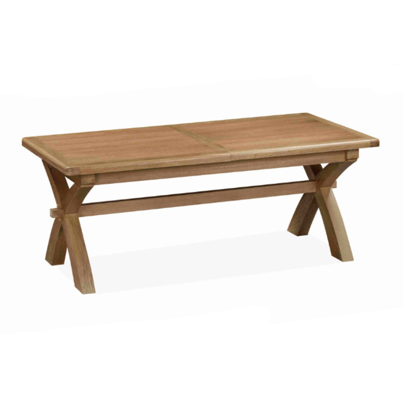 Wooden dining table on a white background