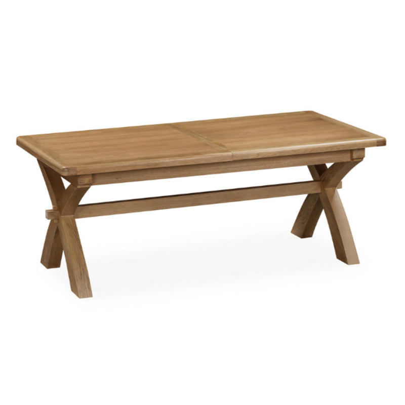 Wooden dining table on a white background