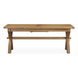 Wooden dining table on a white background