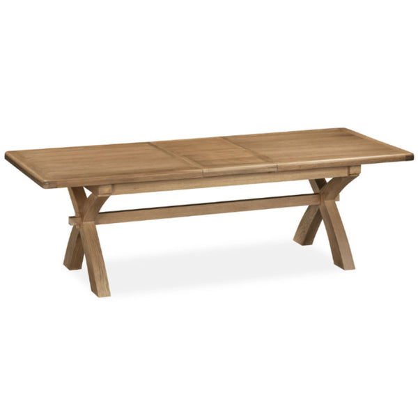 Wooden outdoor dining table on a white background